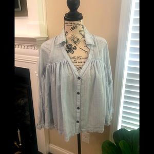 Free People Doin It Right Plaid Blouse